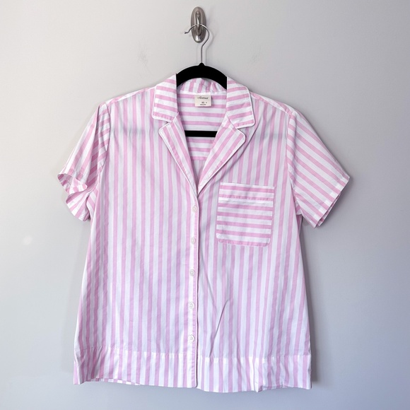 Soma Other - Soma Pink & White Striped Button Up Pajama Top